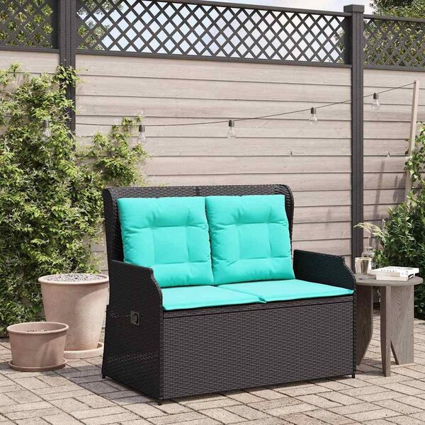 Maison Exclusive - Záhradná lavička Čierna Poly-rattan