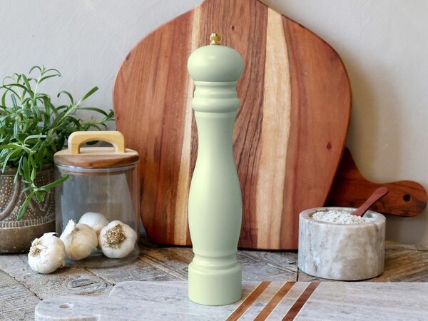Mintový drevený mlynček na soľ / korenie Grinder - Ø 5*26 cm - Chic Antique
