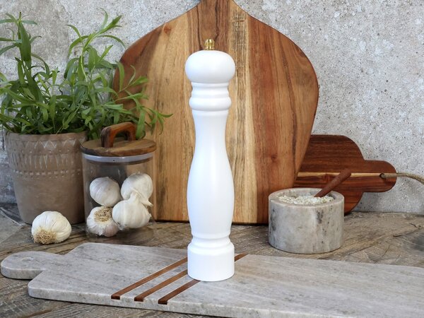 Latté vintage drevený mlynček na soľ / korenie Grinder - Ø 5 * 20cm... - Chic Antique