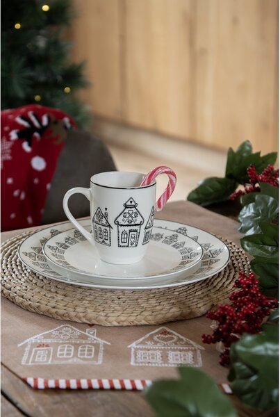 Košík na pečivo s perníkovými chalúpkami Gingerbread Bliss - 35*35*8 cm - Clayre & Eef