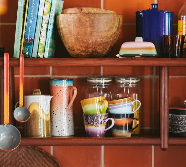 Set 4ks retro hrnček na Cappuccino 70s Solid - Ø 9,5 * 12 * 8,5 / 300 ml - HKLIVING