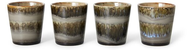 Zeleno-sivý retro hrnček na kávu Coffee 70s Fern - Ø 7,5 * 8cm / 230 ml - HKLIVING