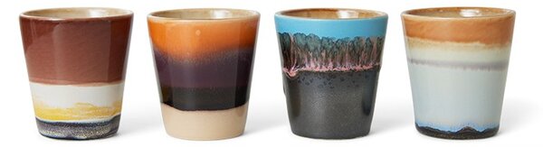 Set 4ks retro hrnček na Ristretto 70s Solar - Ø 5,8 * 6,2 cm / 80 ml - HKLIVING