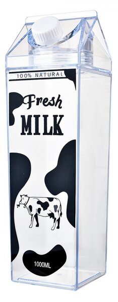 Water Bottle 1000 Ml Transparent Plastic Cow - 1000 ml - Clayre & Eef