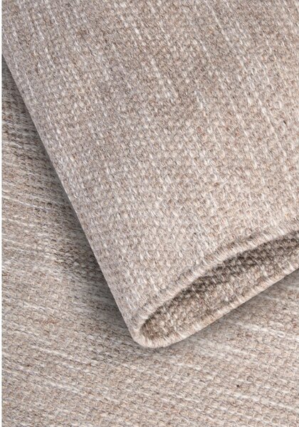 Béžový ručne tkaný koberec s prímesou vlny 80x150 cm Pradesh Linen White – Elle Decoration