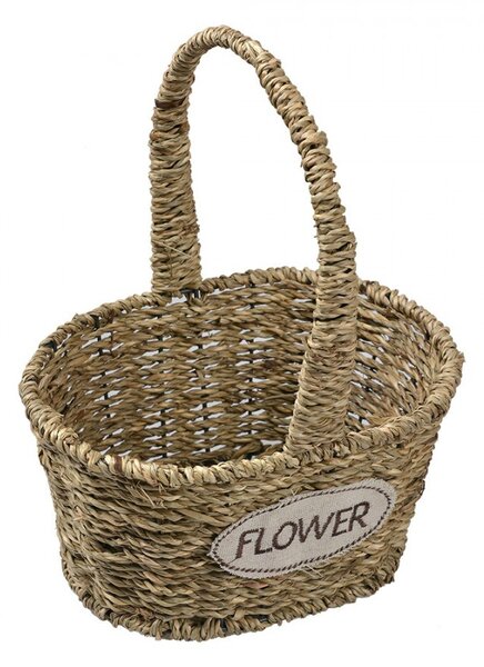 3ks pletený košík s ušami Flower - 24*19*12/28 / 20*16*11/26 / 17*13*10/22 cm - Clayre & Eef