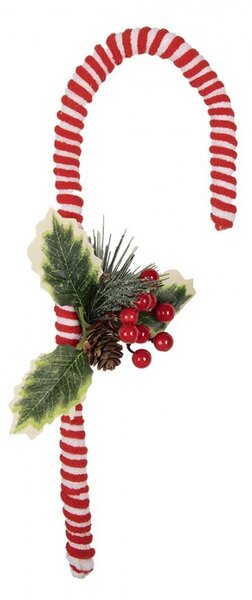 Bielo-červený vianočný zápich lízanky palice Candy - 13*3*30 cm - Clayre & Eef