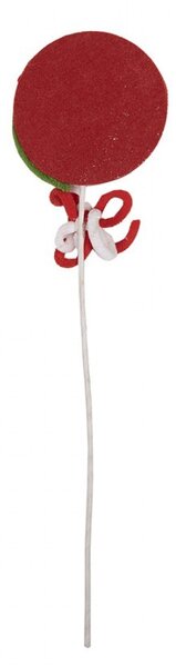Bielo-červený vianočný zápich lízanky Lollipop - 10*1*42 cm - Clayre & Eef