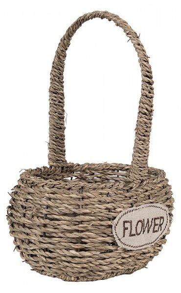 2ks pletený košík s ušami Flower - 20*16*11/28 / 16*12*9/23 cm - Clayre & Eef