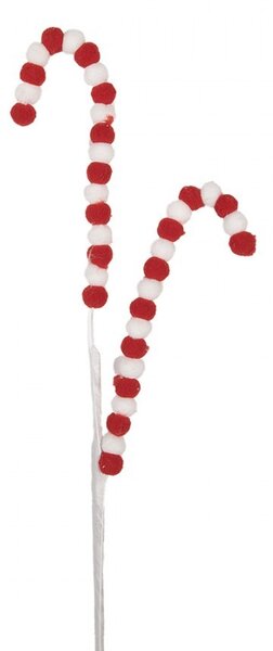 Bielo-červený vianočný zápich lízanky Candy - 13*1*60 cm - Clayre & Eef