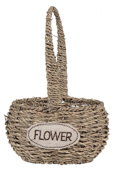 2ks pletený košík s ušami Flower - 20*16*11/28 / 16*12*9/23 cm - Clayre & Eef