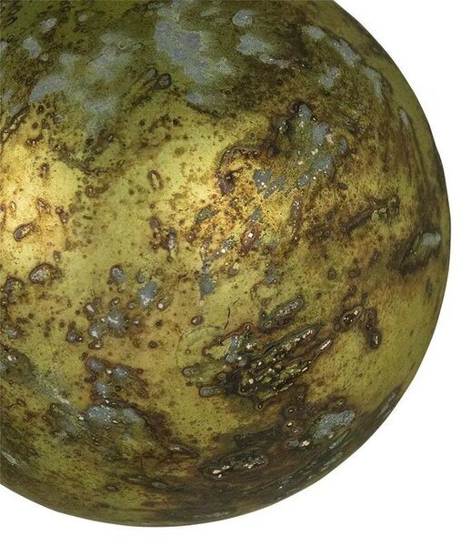 Zlato-zelená antik sklenená vianočná guľa s jeleňom Deer - Ø 12* 19 cm - Mars & More
