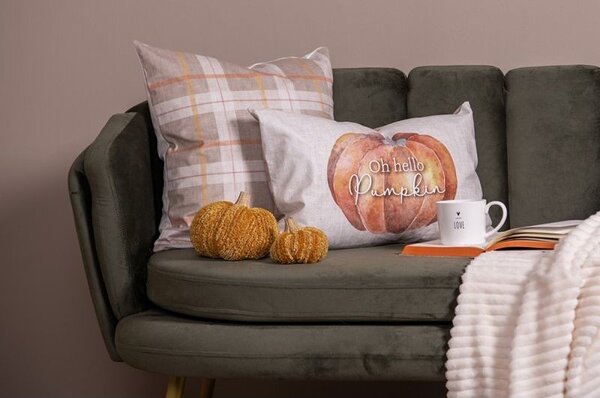 Béžovo-oranžová obliečka na vankúš s tekvicou Pumpkin Patch - 45*45 cm - Clayre & Eef