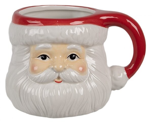 Keramický hrnček hlava Santa - 14*11*9 cm / 400 ml - Clayre & Eef