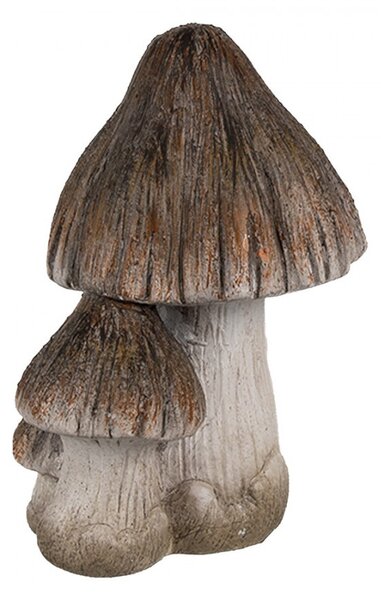 Béžovo-hnědá keramická dekorace houby Mushroom - 10*8*13 cm - Clayre & Eef