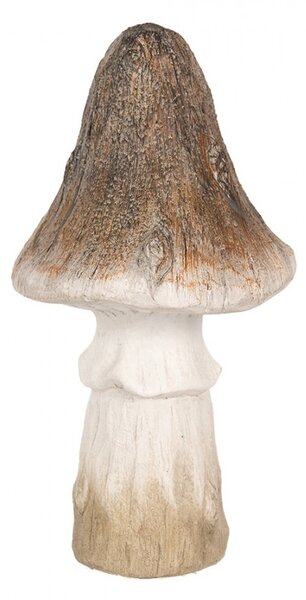 Béžovo-hnědá keramická dekorace houba Houba - Ø 12*22 cm - Clayre & Eef