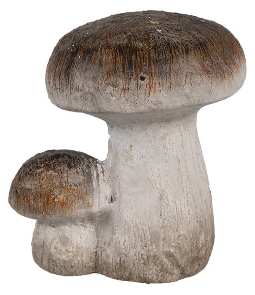 Béžovo-hnědá keramická dekorace houby Houba - 6*5*7 cm - Clayre & Eef