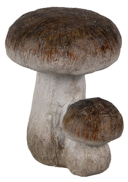 Béžovo-hnědá keramická dekorace houby Houba - 6*5*7 cm - Clayre & Eef