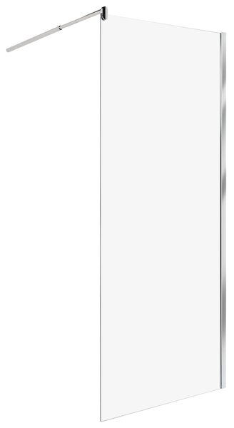 Sprchová zástena strieborná z tvrdeného skla 80 x 190 cm sklenený panel na sprchovací kút bez dverí kúpeľňa