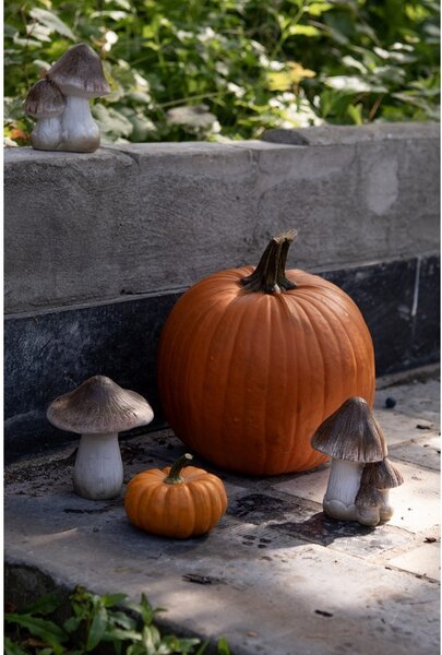 Béžovo-hnědá keramická dekorace houby Mushroom - 10*8*13 cm - Clayre & Eef