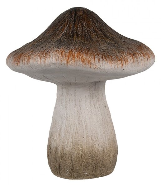Béžovo-hnědá keramická dekorace houba Houba - Ø 11*12 cm - Clayre & Eef