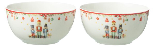 2ks miska s Luskáčikmi Chris Nutc v darčekovej krabičke - Ø 14*7 cm / 560ml - J-Line by Jolipa