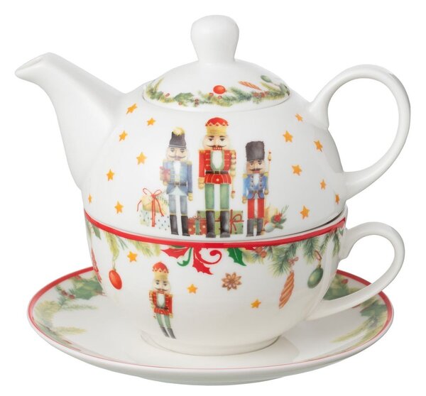 Tea for One s Luskáčikmi Chris Nutc v darčekovej krabičke - 16*14*13 cm / 420 ml - J-Line by Jolipa