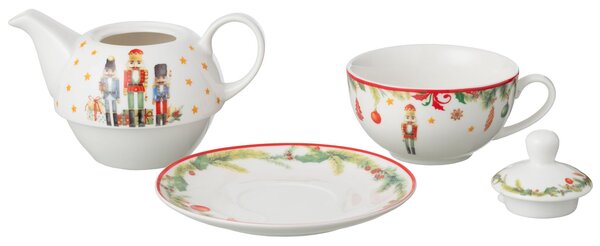 Tea for One s Luskáčikmi Chris Nutc v darčekovej krabičke - 16*14*13 cm / 420 ml - J-Line by Jolipa