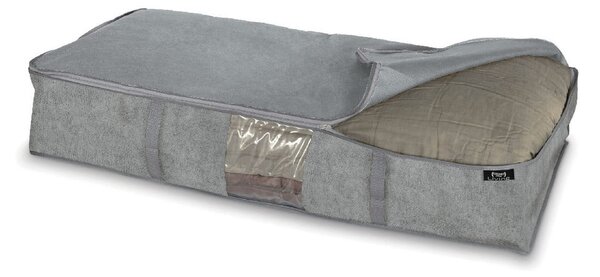 Sivý úložný box pod postel Domopak Stone, 95 x 45 cm