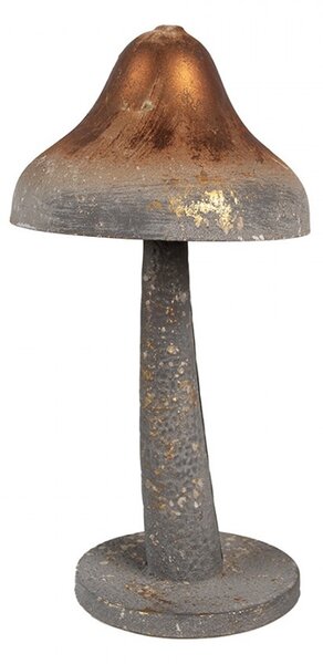 Šedo-měděná plechová dekorace houba - Ø 14*27 cm - Clayre & Eef