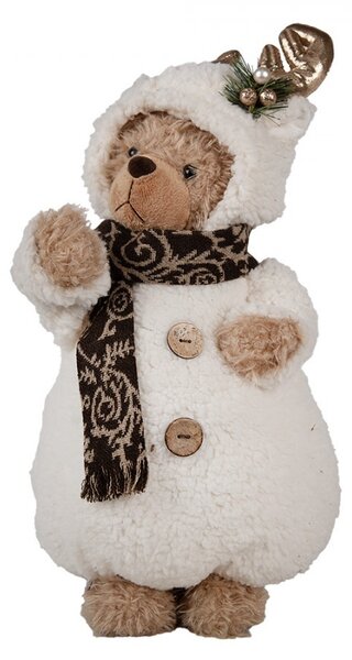 Christmas Decoration Figurine Bear 40 Cm White Plastic - 22*16*40 cm - Clayre & Eef