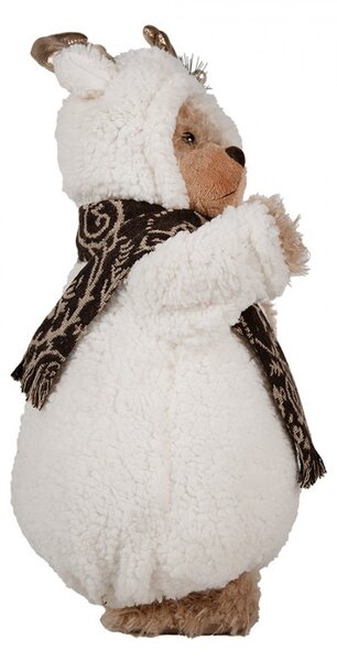 Christmas Decoration Figurine Bear 40 Cm White Plastic - 22*16*40 cm - Clayre & Eef