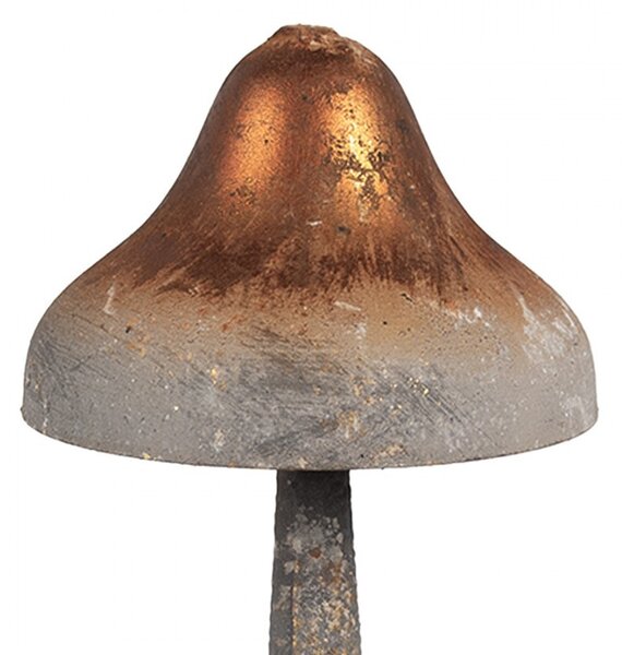 Šedo-měděná plechová dekorace houba - Ø 14*27 cm - Clayre & Eef