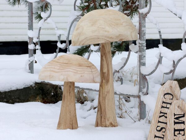 Prírodné drevená dekorácia huba Mushroom - Ø 30*40 cm - Chic Antique