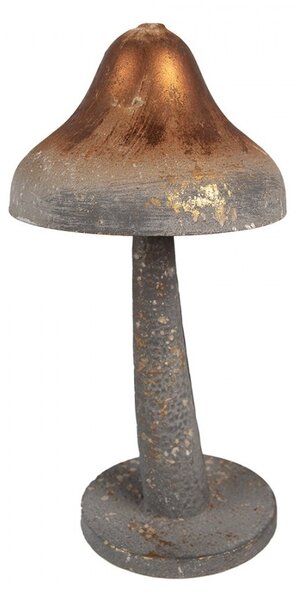 Šedo-měděná plechová dekorace houba - Ø 14*27 cm - Clayre & Eef