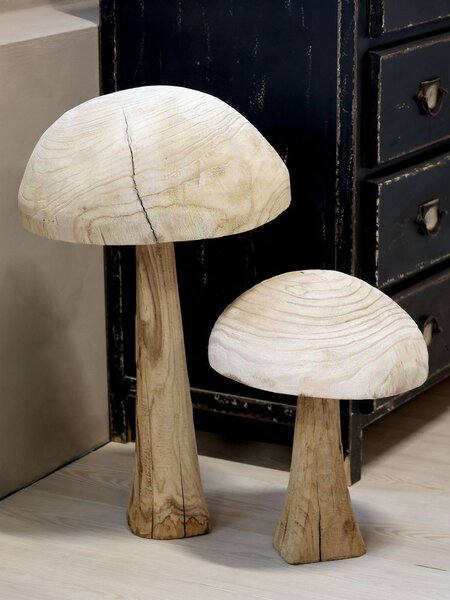 Prírodné drevená dekorácia huba Mushroom - Ø 30*40 cm - Chic Antique