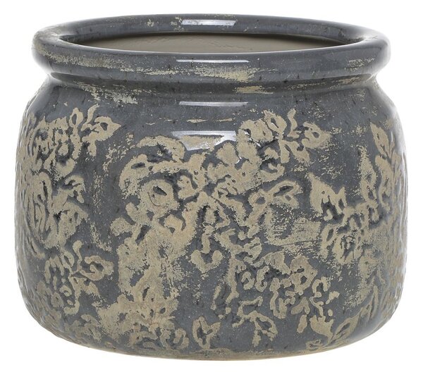 Opálový antik keramický obal na kvetináč s kvetmi Antibes - Ø 20*15 cm - Chic Antique