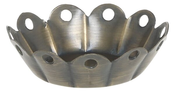 Mosadzný antik kovový svietnik na čajovú sviečku Clarria - 9*3 cm - Chic Antique