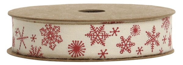 Krémová bavlnená stuha s vločkami Snowflake - 1,5 cm x 5 m - Chic Antique