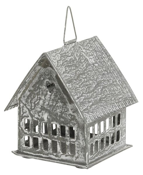 Zinkový antik kovový závesný domček na sviečku Canie - 8*8*10 cm - Chic Antique
