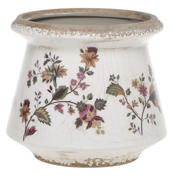 Keramický obal na kvetináč s kvetmi Nancy - Ø 15*13 cm - Chic Antique