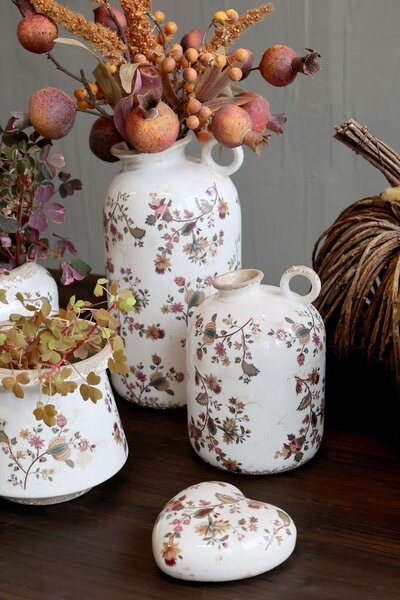 Keramický obal na kvetináč s kvetmi Nancy - Ø 13*13 cm - Chic Antique