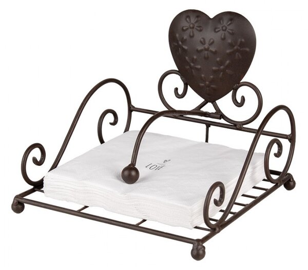 Biele papierové obrúsky so srdiečkom Love - 33*33 cm (20ks) - Clayre & Eef