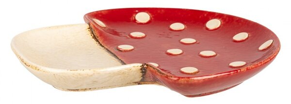 Servírovací keramický tanierik huba muchotrávka Mushroom - 21*22*3 cm - Clayre & Eef