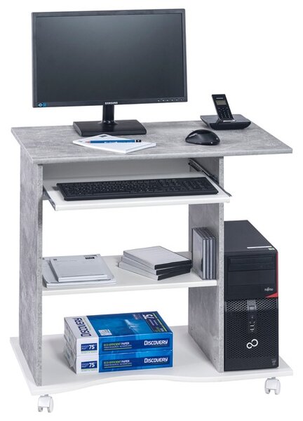 PC stôl CASH biela/betón