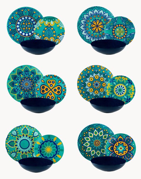 Súprava riadu Mandala Mediterraneo, 6 osôb, 18 ks