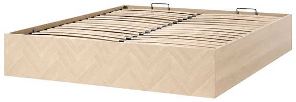 Posteľ svetlohnedá rám postele z MDF 180 x 200 cm s úložným priestorom minimalistický škandinávsky štýl