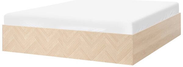 Posteľ svetlohnedá rám postele z MDF 180 x 200 cm s úložným priestorom minimalistický škandinávsky štýl