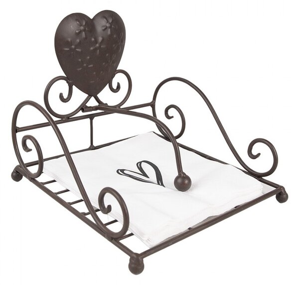Biele papierové obrúsky so srdiečkom Heart - 33*33 cm (20ks) - Clayre & Eef