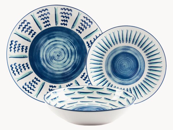 Porcelánová súprava riadu Mediterraneo, 6 osôb, 18 ks
